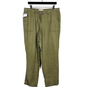 NEW! Workshop Elastic Waist Field Pant Olive Casual Pants Lounge Tie - L
